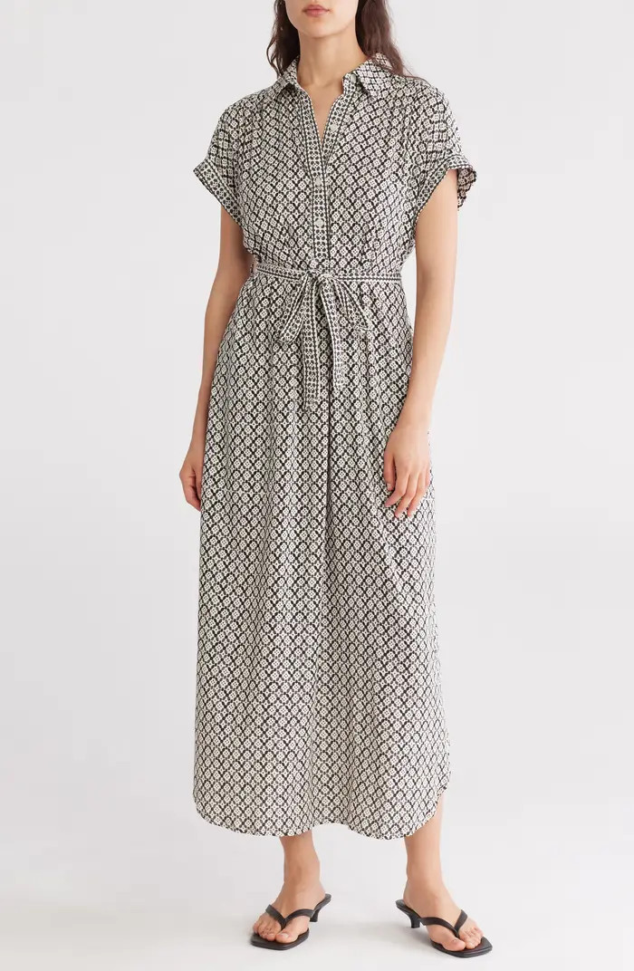 MAX STUDIO Short Sleeve Tie Waist Shirtdress | Nordstromrack | Nordstrom Rack
