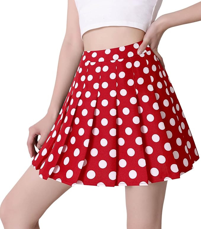 Hoerev Women Girls Short High Waist Pleated Skater Tennis Skirt | Amazon (US)