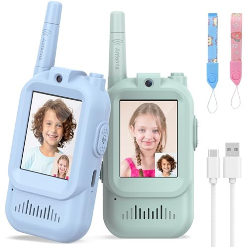 Walkie Talkies for Kids Pack of 2, Rechargeable Long Range Two Way Radios Toys for Boys Girls Age 3-5, Outdoor Adventure Camping Hiking, Birthday with Pink Blue Design | Amazon (US)