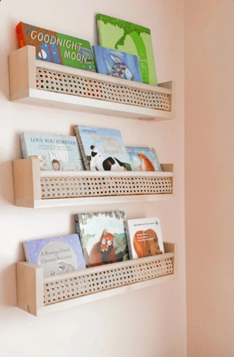 Rattan Shelf Nursery Bookshelf Nursery Shelves Nursery - Etsy | Etsy (US)
