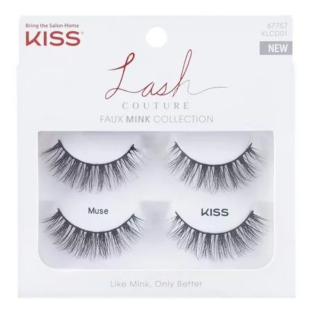 Kiss Lash Couture Faux Mink Eyelashes, Muse Double Pack, 2 Pair | Walmart (US)