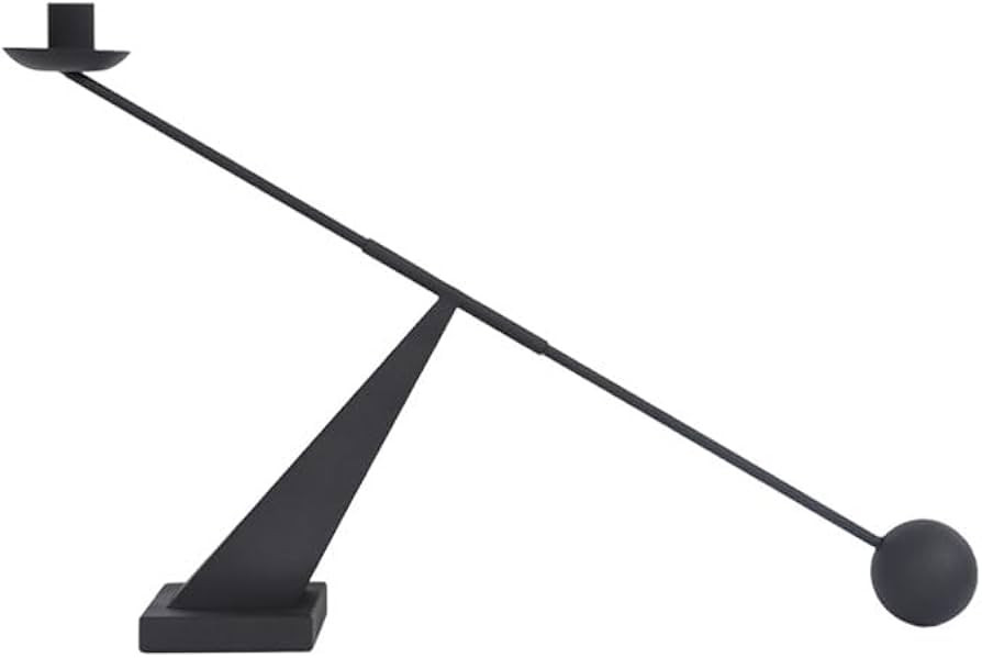 Black Taper Candlestick Holders, Metal Modern Geometric Line Candle Stands Decorative, Long Decor... | Amazon (US)