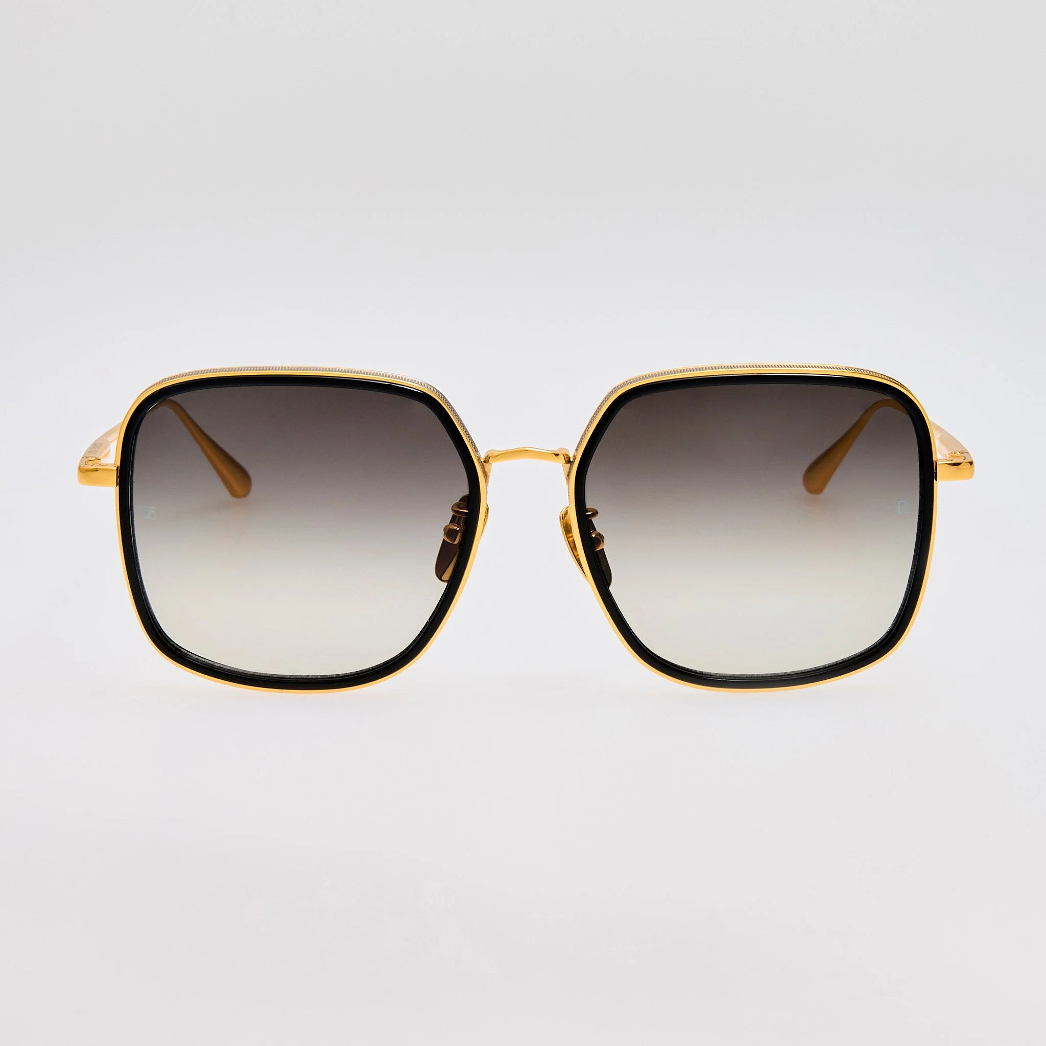 Alicia Sunglasses in Black and Gold | Linda Farrow