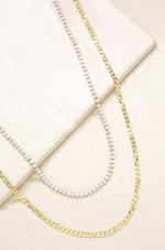 Simple Crystal and 18k Gold Plated Chain Necklace Set | Ettika