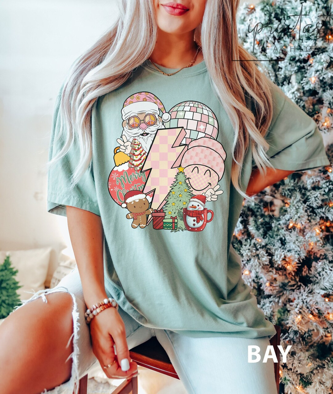 Retro Christmas shirt, Groovy Chritmas tee, Retro Christmas tee, holiday apparel, Holiday apparel... | Etsy (US)