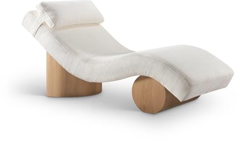 Meridian Furniture 33085Cream Marcella Collection Art Deco Chaise Lounge with Soft Cream Polyeste... | Amazon (US)