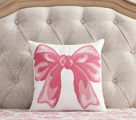 LoveShackFancy Needlepoint Bow Pillow | Pottery Barn Kids