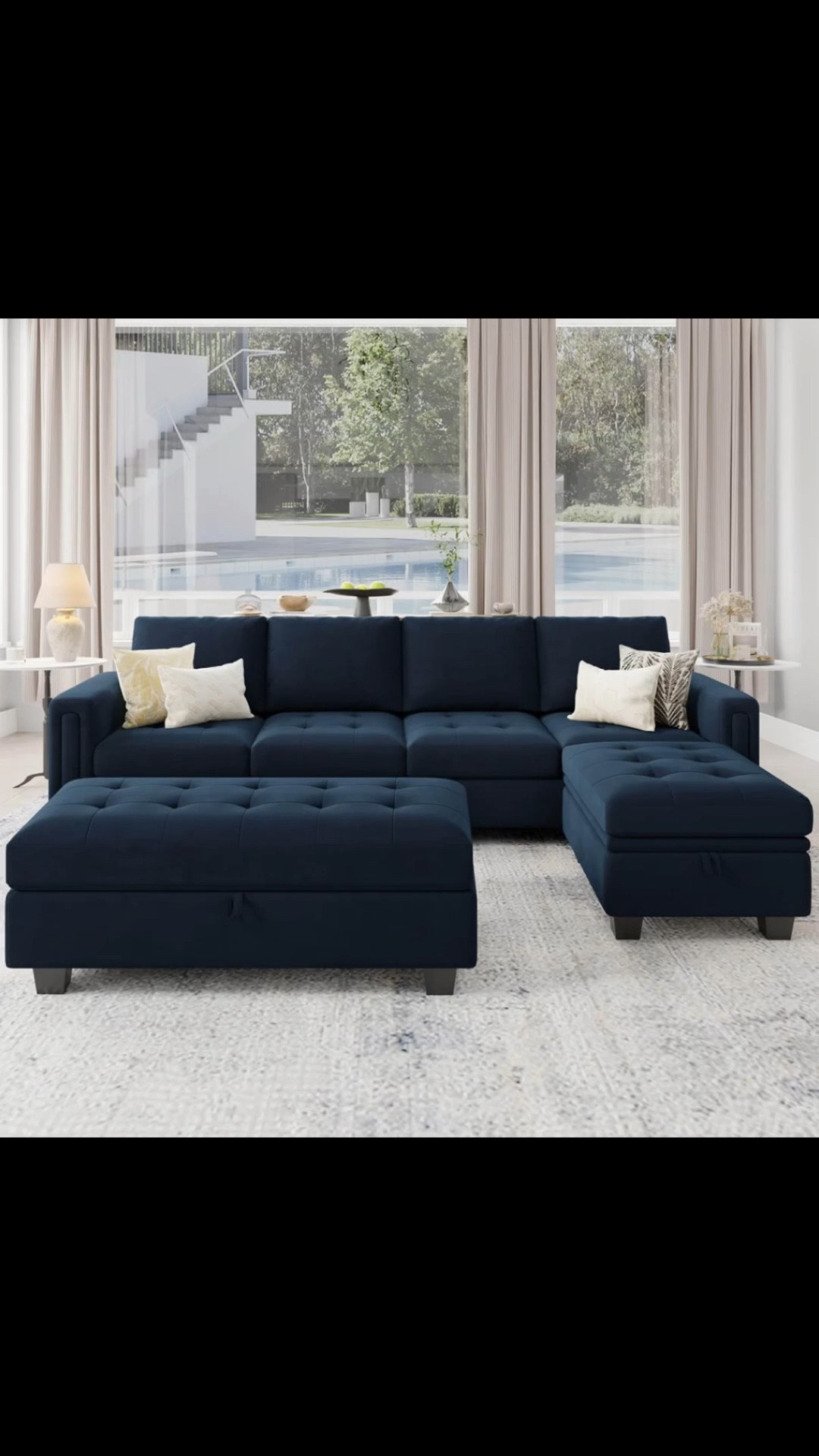 Shavera Velvet Upholstered Modular Sectional Sofa with Tufted Seat Cushions and Storage Ottoman

#LTKootd #LTKmorningroutine #LTKstorytime