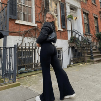 Calça legging de Flare Simples Feminina | SHEIN