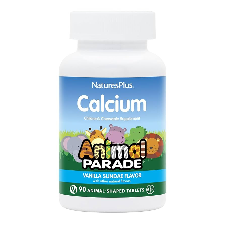 NaturesPlus Animal Parade Calcium, Vanilla Sundae Flavor - 90 Animal-Shaped Chewable Tablets - Pr... | Amazon (US)