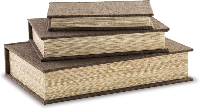 Signature Design by Ashley Decorative Boxes with Lids, Brown, Set of 3 | Amazon (US)