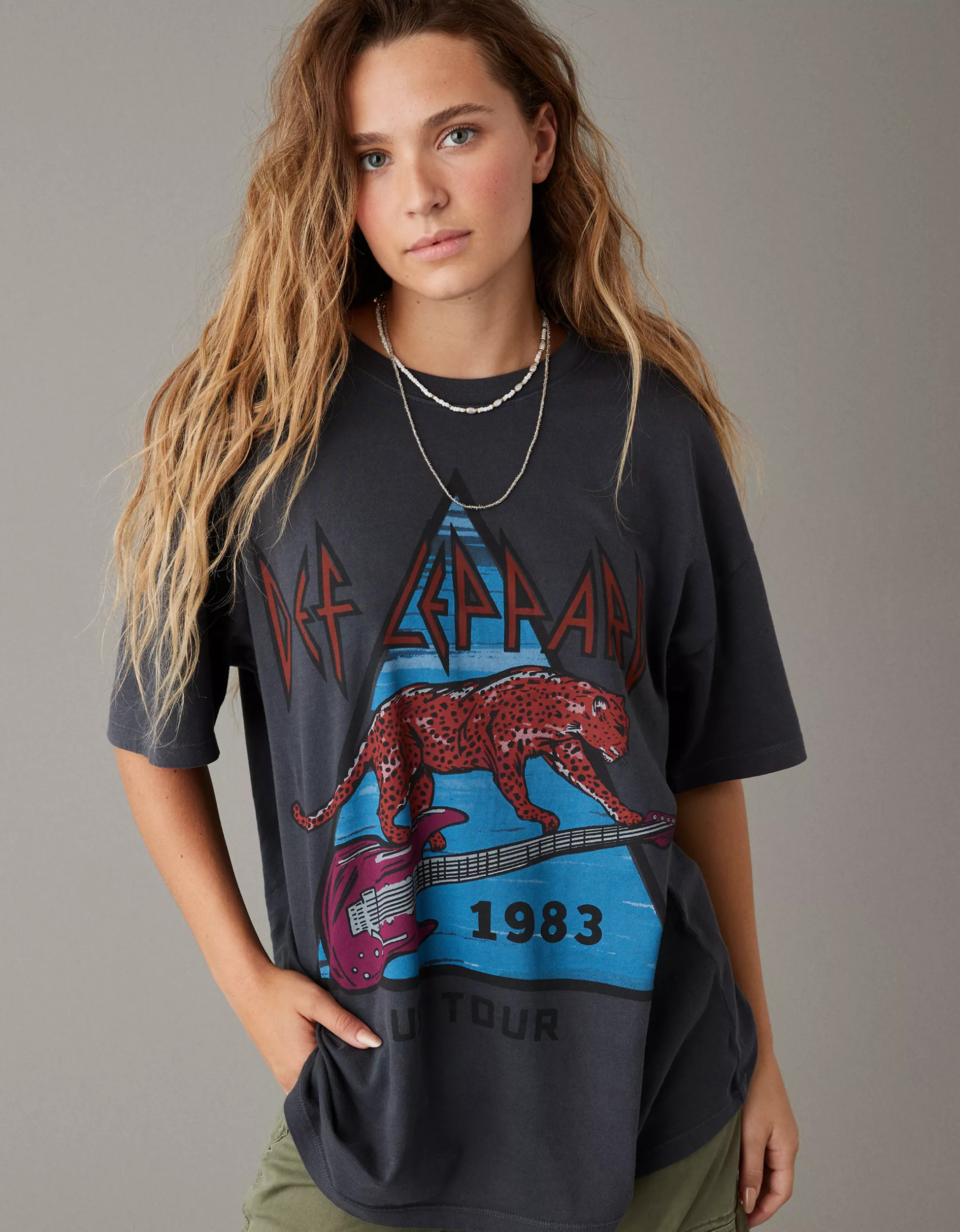 AE Oversized Def Leppard Graphic Tee | American Eagle Outfitters (US & CA)