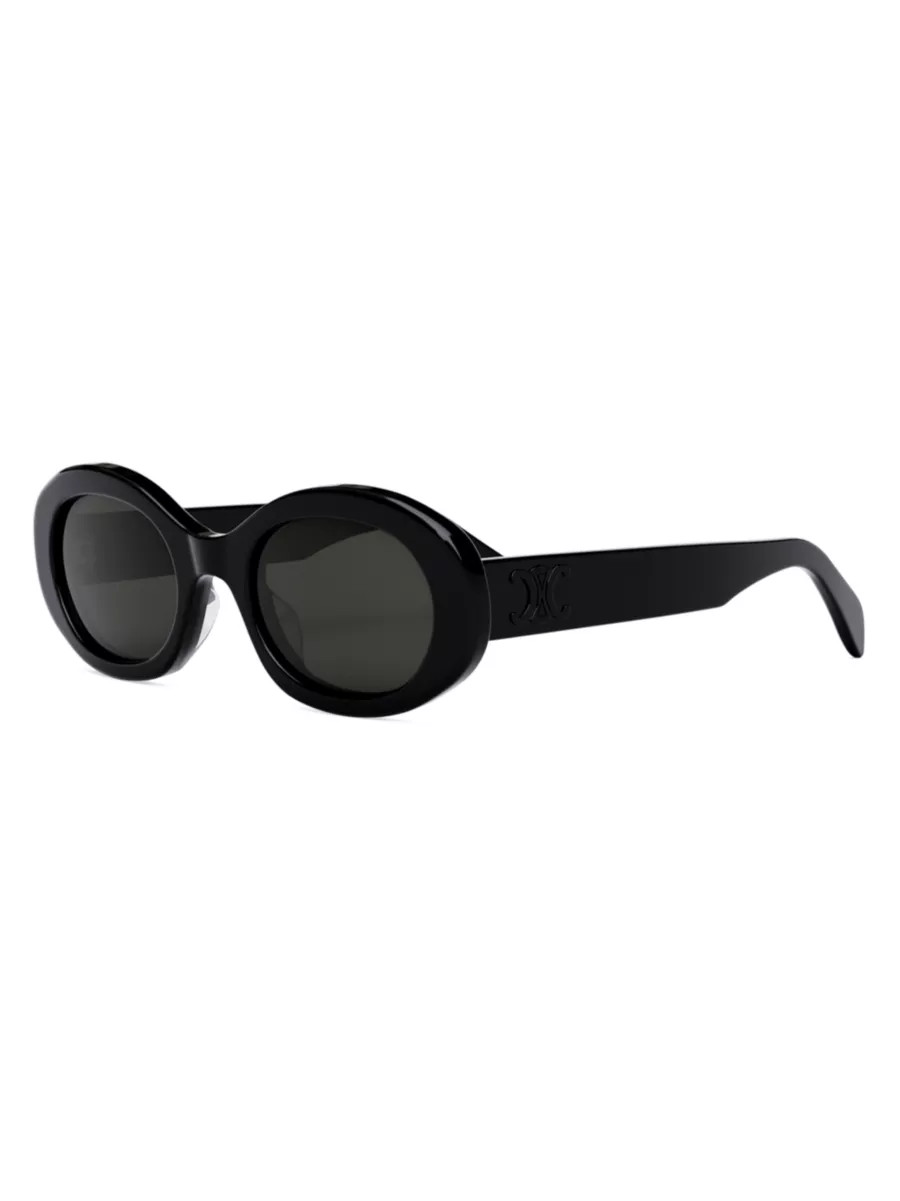 CELINE Triomphe 52MM Oval Sunglasses | Saks Fifth Avenue | Saks Fifth Avenue