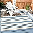 Amazon.com: SAFAVIEH Washable Rug Outdoor Beach House Collection - 3' x 5', Beige & Blue, Non-She... | Amazon (US)