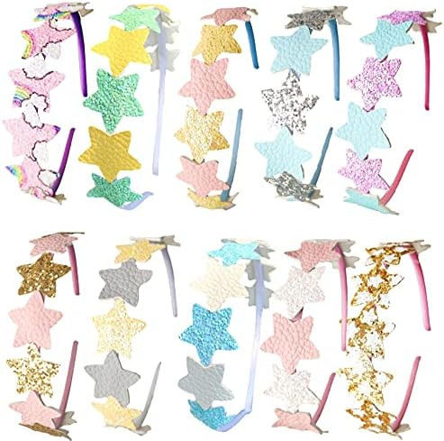 SISITARIA 10 Pack Little Girls Headbands Hair Accessories, Cute Pastel Glitter Star Headwear Hair... | Amazon (US)