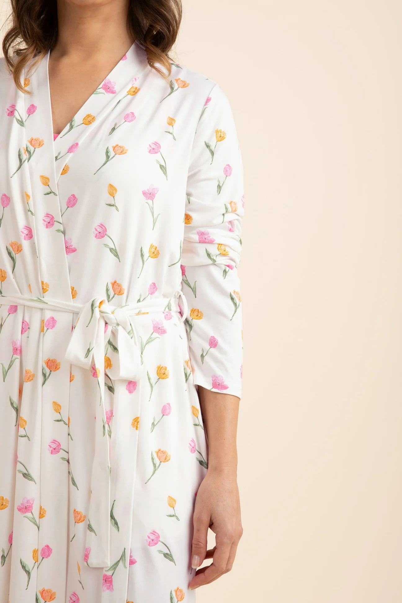 Women's Lounge Robe in Tulip | Kyte Living