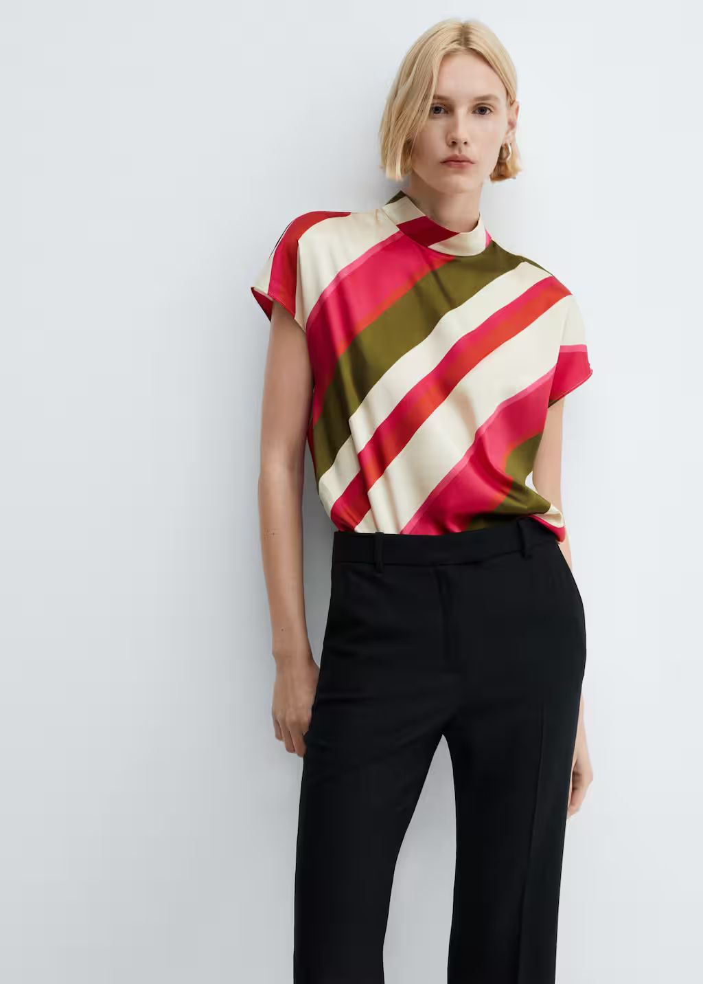 Striped blouse -  Women | Mango USA | MANGO (US)