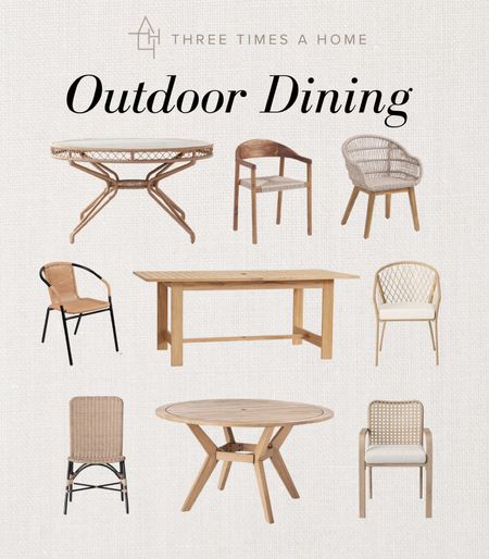 Outdoor dining furniture // chairs and tables mix and match 