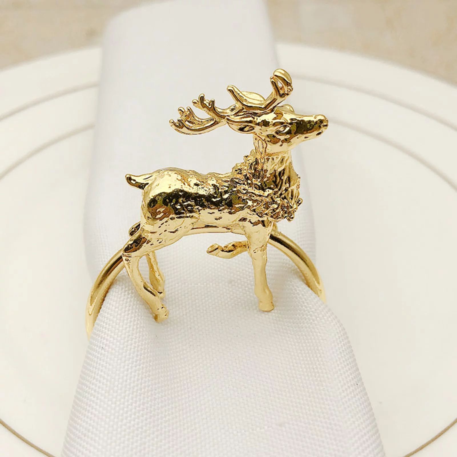 HEVIRGO Merry Christmas Decorations 6Pcs/Set Cute Deer Shape Napkin Ring Eye-catching Exquisite A... | Walmart (US)
