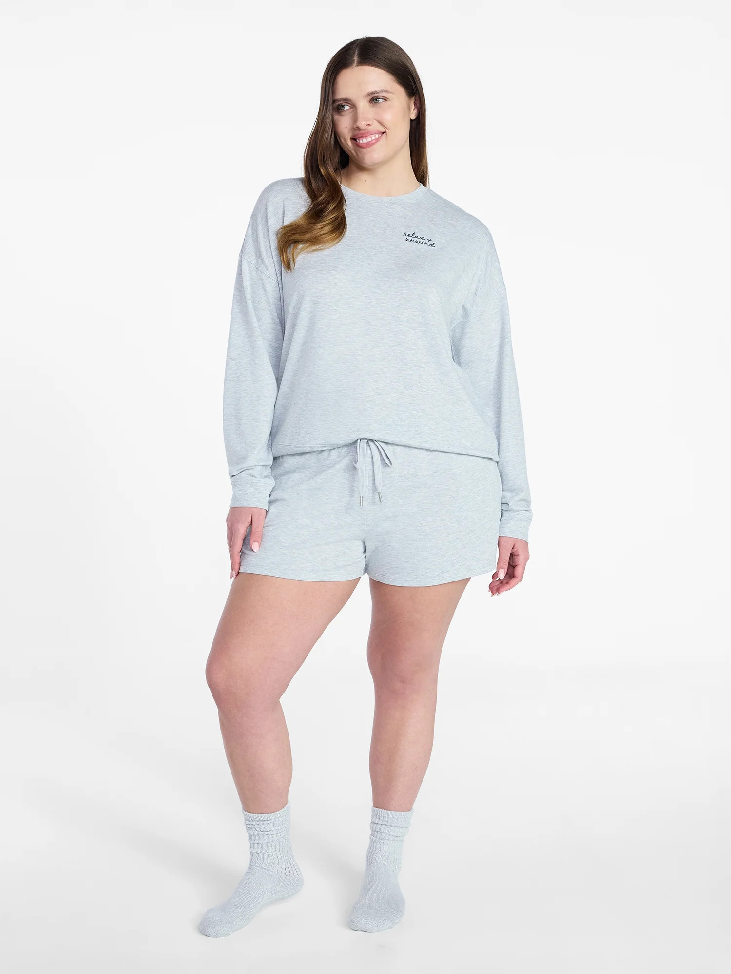 Joyspun Women's French Terry Knit Lounge Sleep Shorts, 3” Inseam, Sizes XS-3X | Walmart (US)