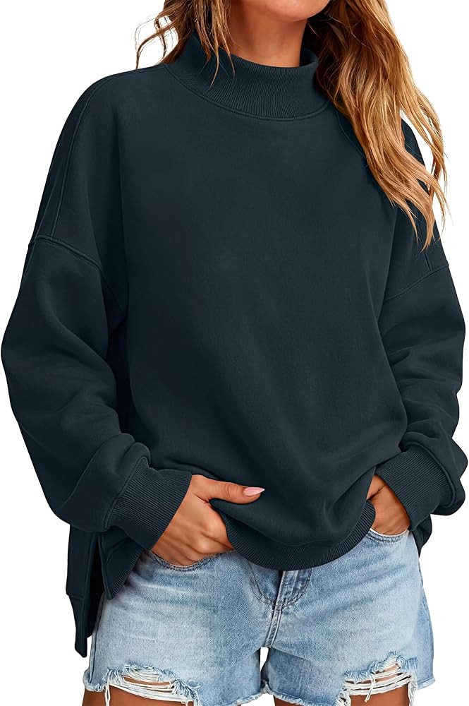 ANRABESS Womens Oversized Mock Neck Sweatshirts Fall Outfits | Amazon (US)