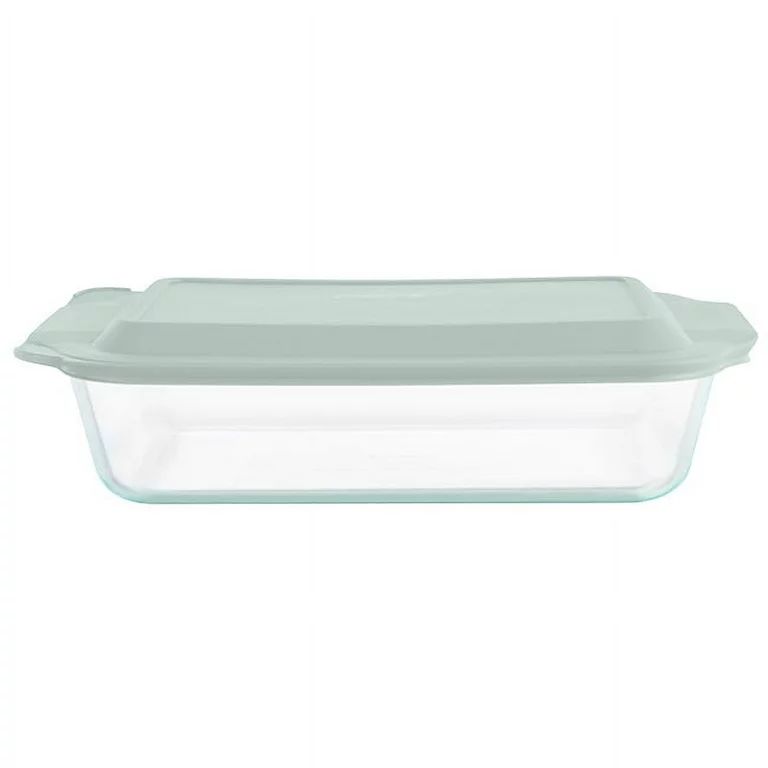 Pyrex Deep 9 x 13" Rectangular Glass Baking Dish with Sage Green Lid, 5-Quart | Walmart (US)