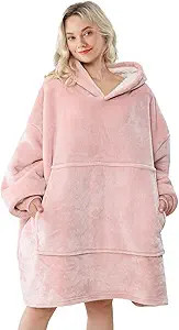 Touchat Wearable Blanket Hoodie, Oversized Sherpa Blanket Sweatshirt with Hood Pocket and Sleeves... | Amazon (US)