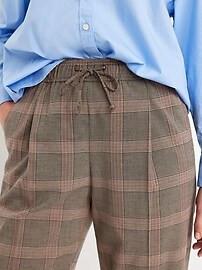 High-Waisted Billie Straight Plaid Ankle Trouser | Old Navy (US)