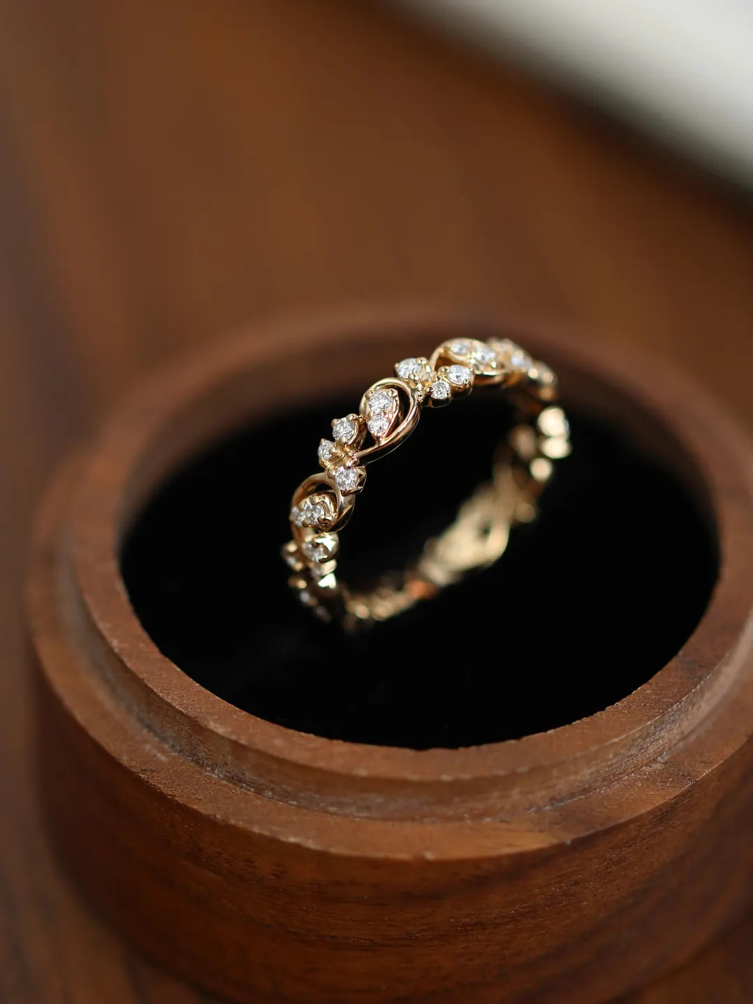 Tree Leaf Branch Twist Ring Full Eternity Engagement Band,round Moissanite Flower Vine Stackable ... | Etsy (US)