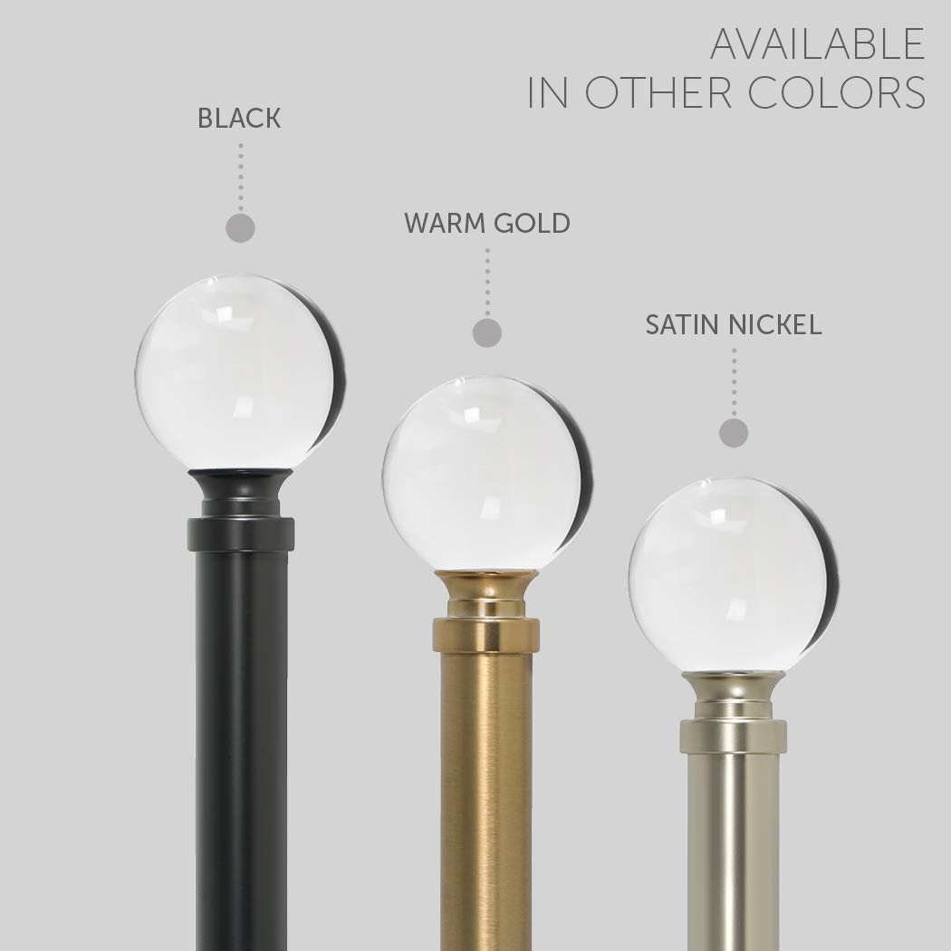 Ivilon Drapery Treatment Window Curtain Rod - Acrylic Ball 1 inch Pole. 48 to 86 Inch. Warm Gold | Amazon (US)