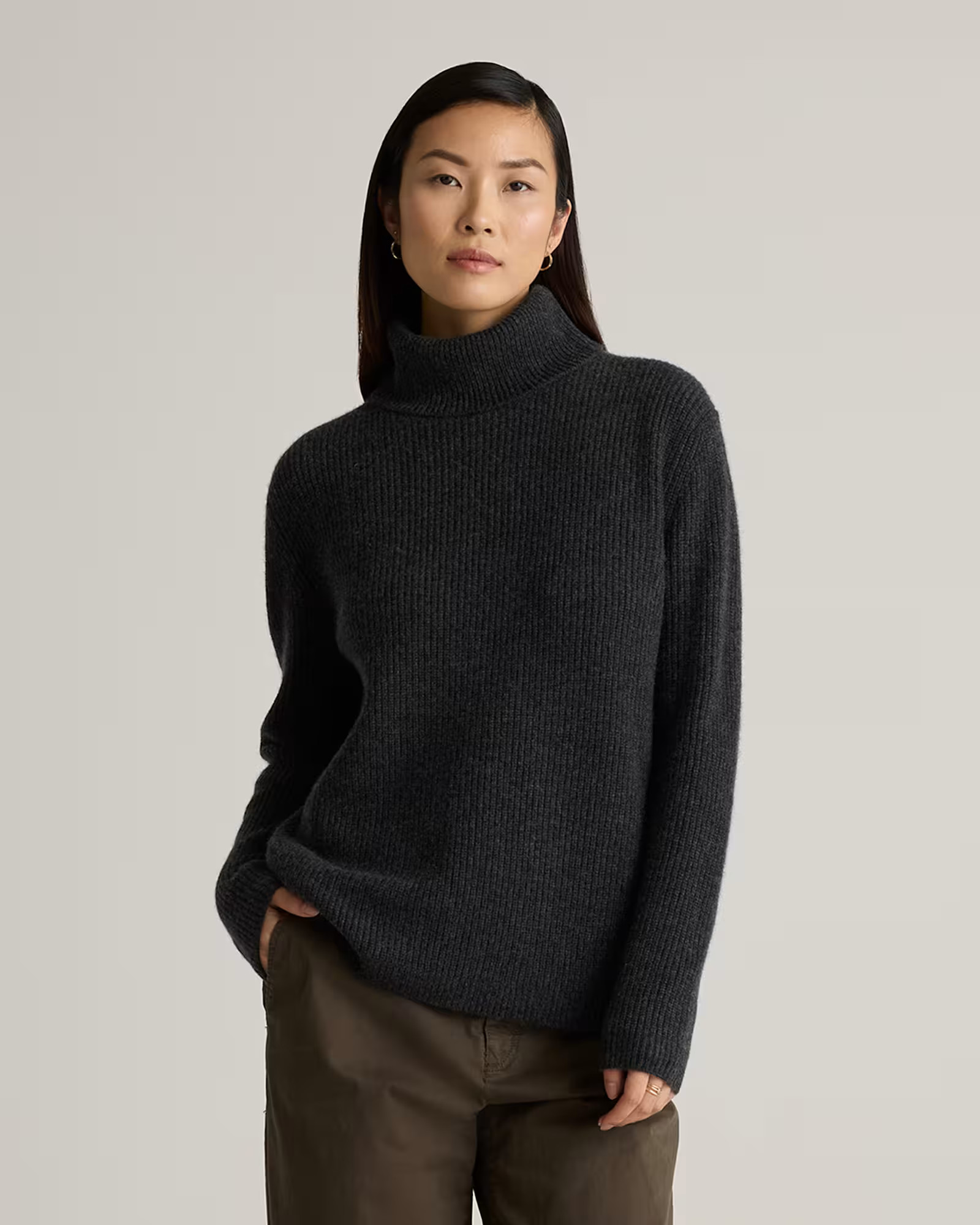 Mongolian Cashmere Fisherman Turtleneck Sweater | Quince