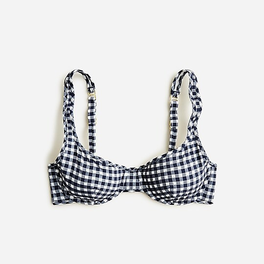 Underwire bikini top in gingham | J. Crew US