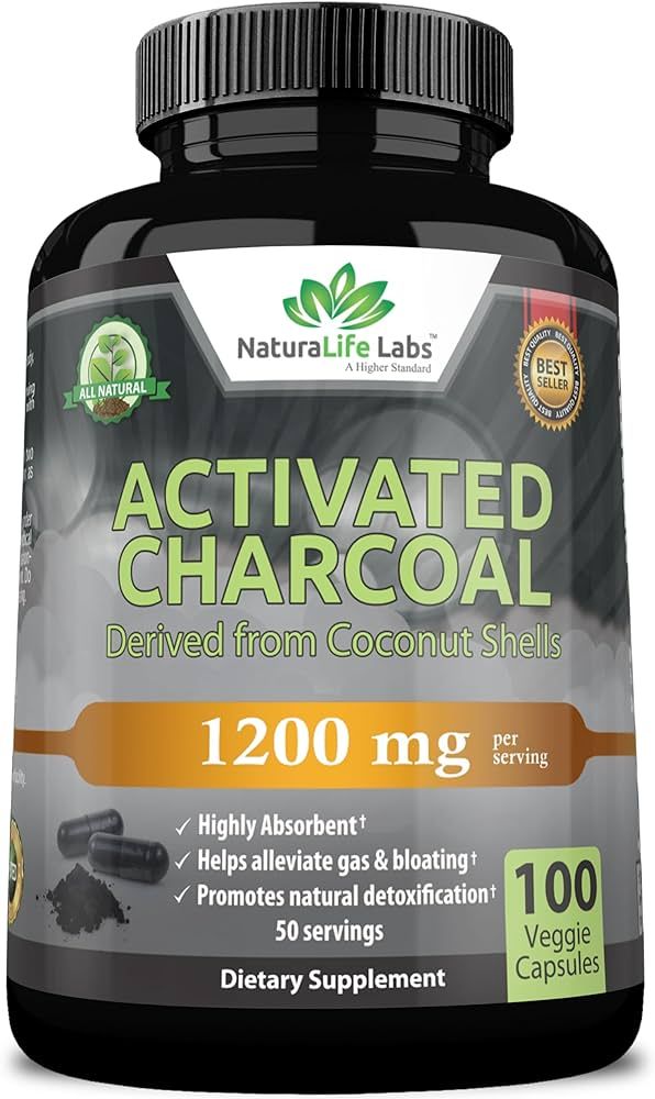 Activated Charcoal Capsules - 1,200 mg Highly Absorbent Helps Alleviate Gas & Bloating Promotes N... | Amazon (US)