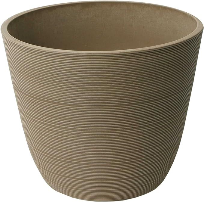 Algreen 23835 Round Curve Ribbed Planter, Taupe | Amazon (US)