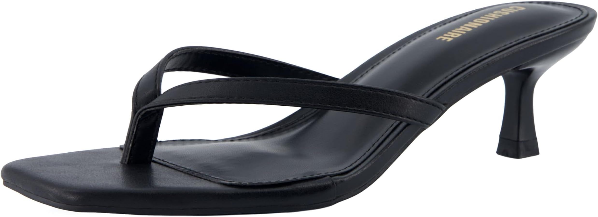 CUSHIONAIRE Women's Miami Kitten heel thong sandals +Memory Foam, Wide Widths Available | Amazon (US)