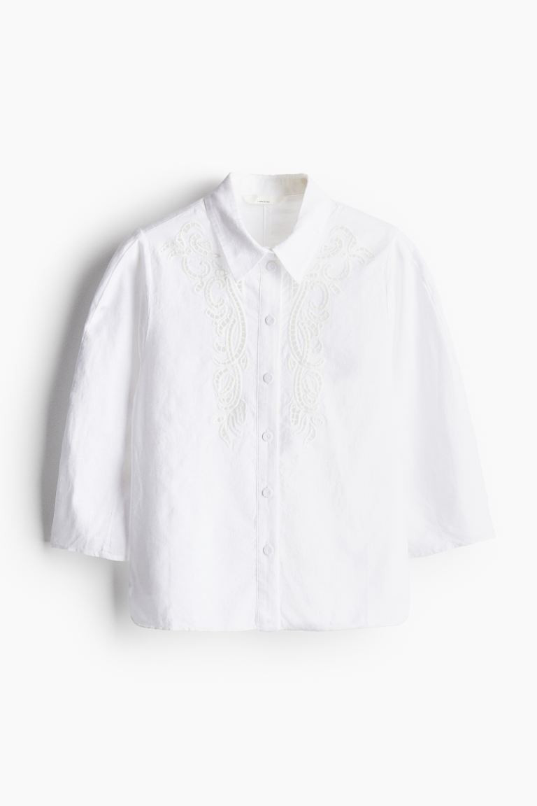 Blouse with Eyelet Embroidery | H&M (US + CA)