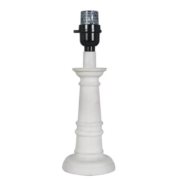 Mainstays 11" Pillar Faux Wood Accent Lamp Base, White | Walmart (US)