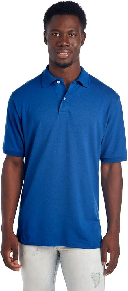 Jerzees Men's Short Sleeve Polo Shirts, SpotShield Stain Resistant, Sizes S-5x | Amazon (US)
