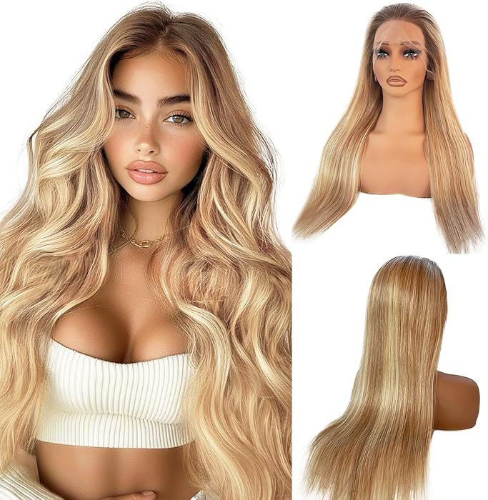 Ash Blonde Lace Front Wig Human Hair 180% Density, 13x4 Silky Straight Mini Knots HD Invisible La... | Amazon (US)