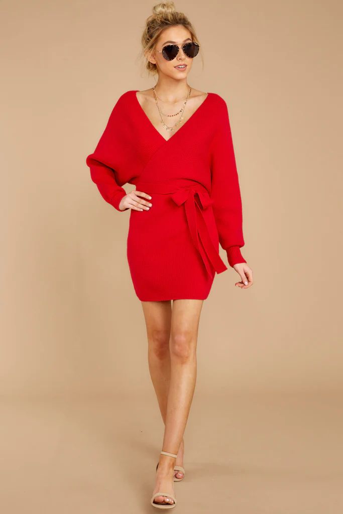 Think About It Red Sweater Dress | Red Dress 