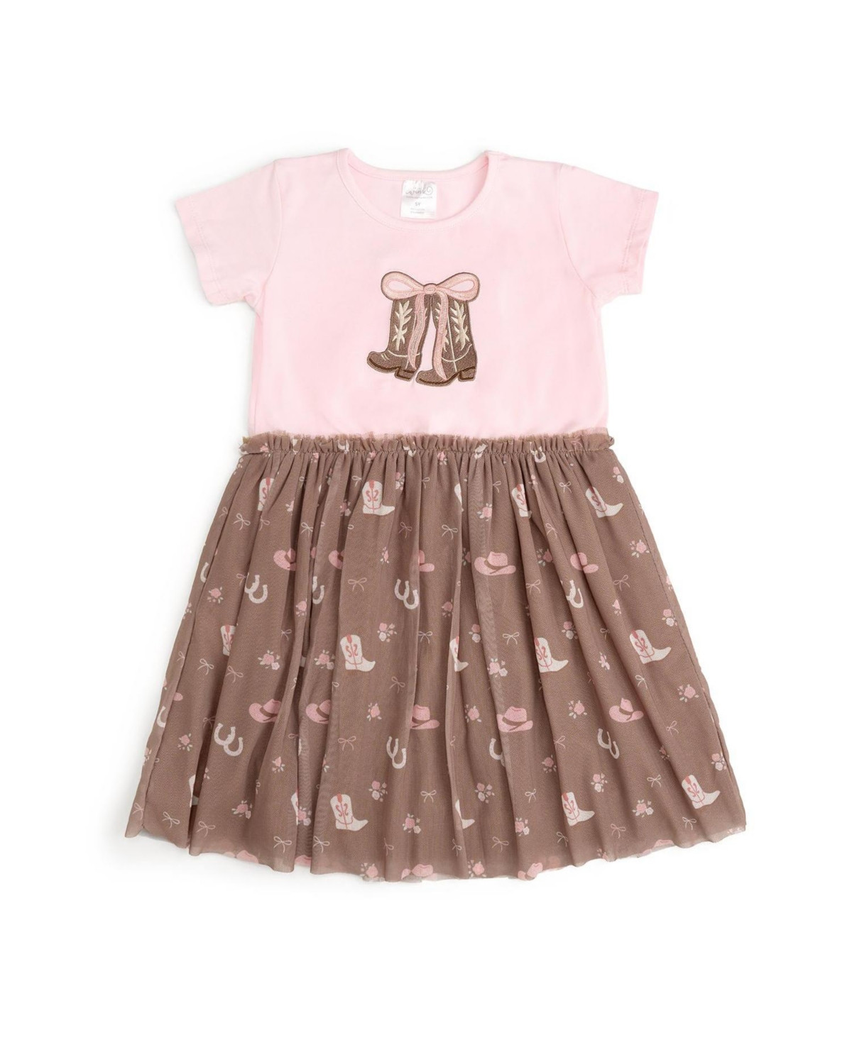 Sweet Wink Girls' (6-8) Howdy Darling Western Short Sleeve Tutu Dress - Soft pink | Macy's