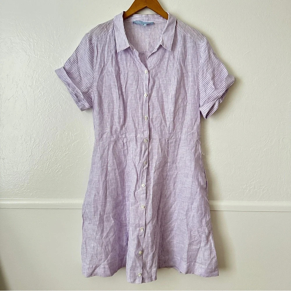 Hill House Lavender Stripe Mini Shirt Dress | Poshmark