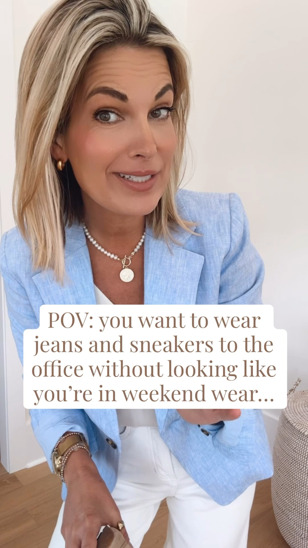 Business casual with sneakers and jeans?!?  It’s possible.  Wearing small tops and small tall jeans. I am 5’11”. Use my new customer discount code RACHELXSPANX for a discount on the jeans.  Loafers true to size.  They have a sneaker sole. They’re incredible!!! 

#LTKWorkwear #LTKTall #LTKSaleAlert