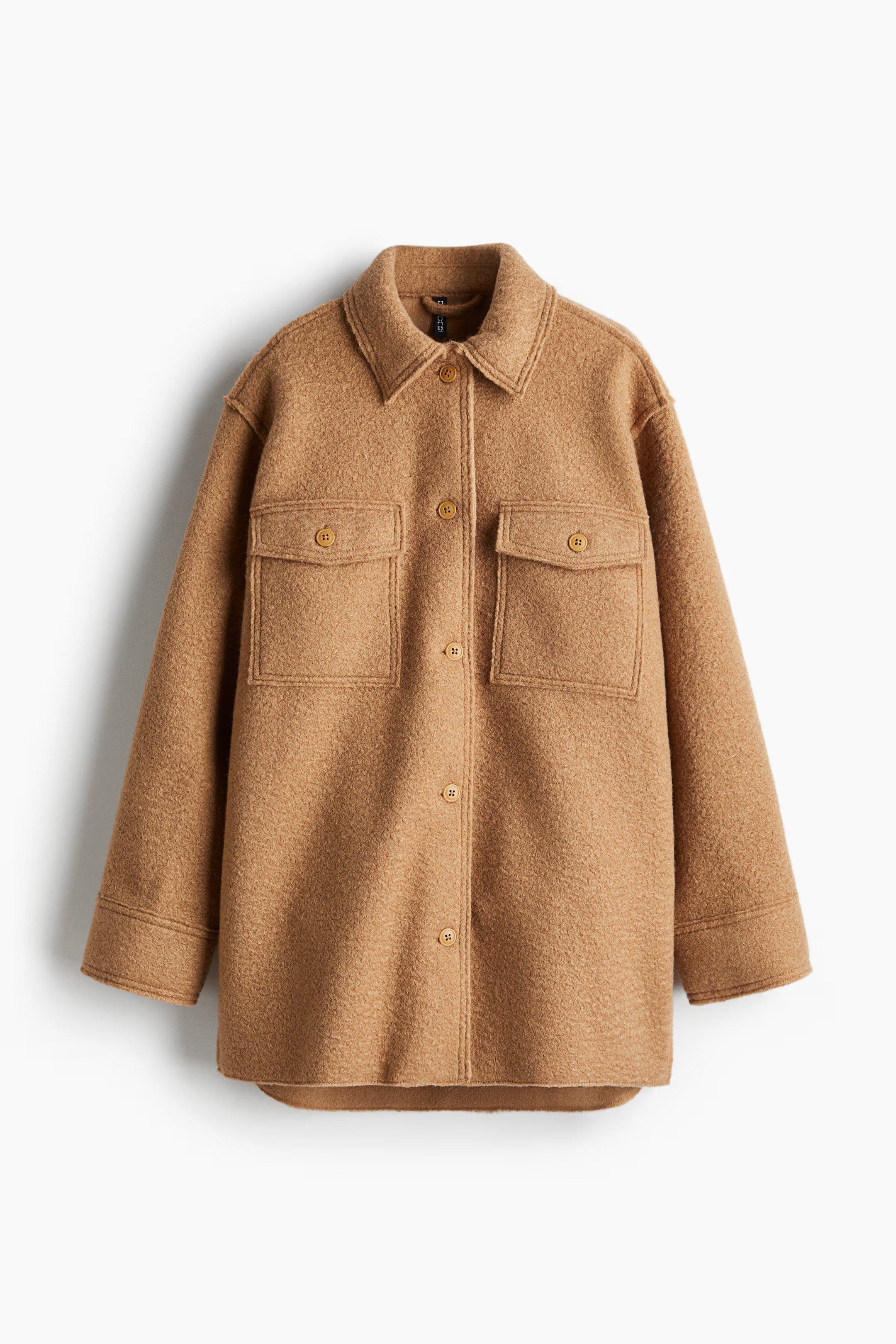 Brushed-Finish Felted Overshirt | H&M (US + CA)