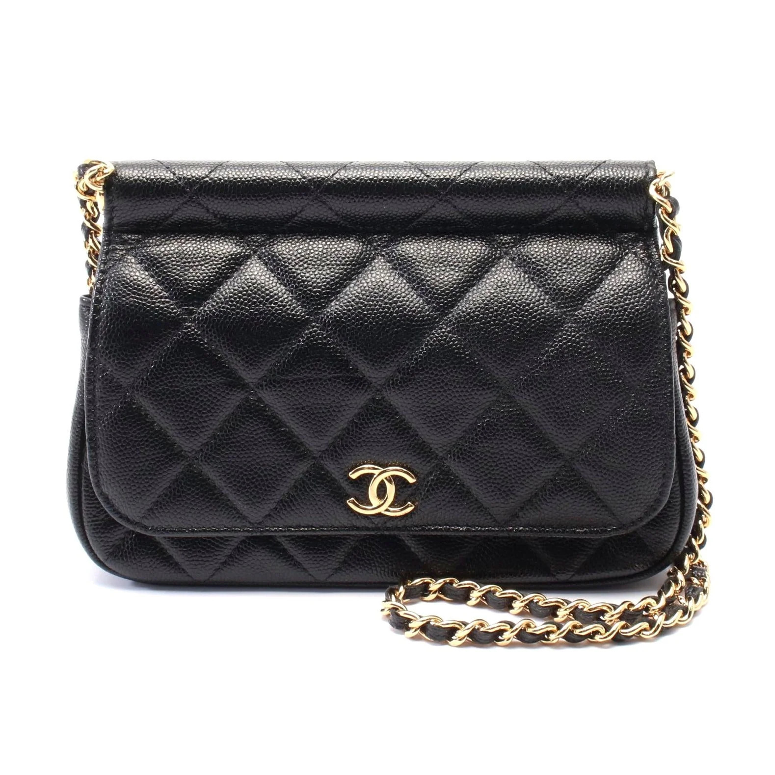 Chanel Leather Shoulder Bag Black | Shop Simon