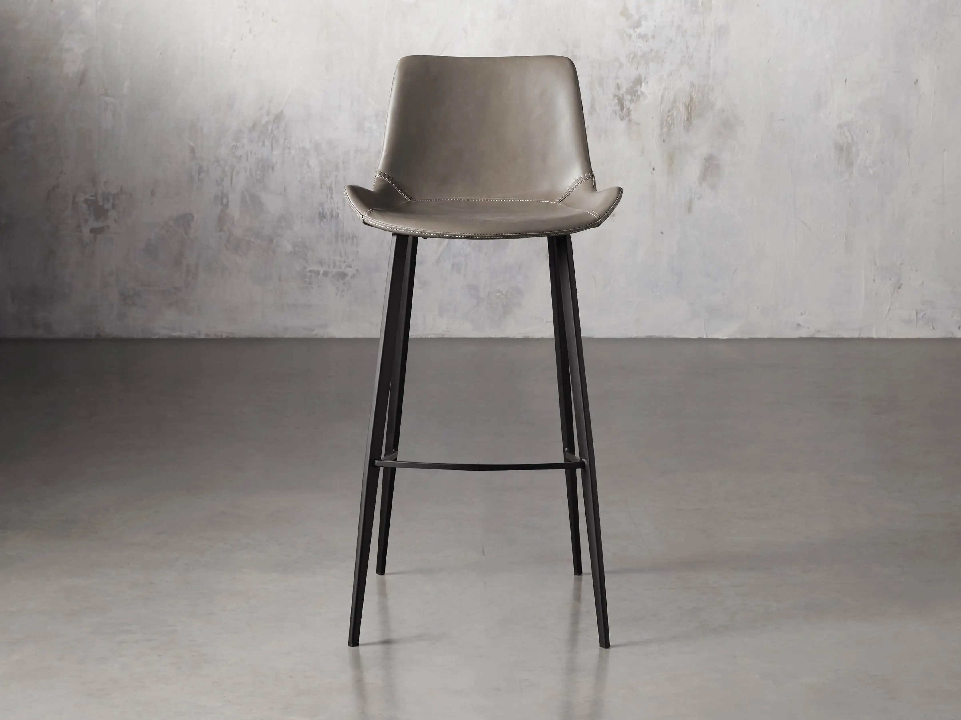 Gage Faux Leather Stool in Flint | Arhaus