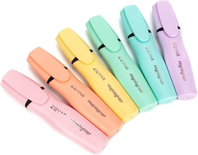 ZEYAR Cartoon Highlighter, Chisel Tip Marker Pen, Assorted Colors, Water Based, Quick Dry, Cute H... | Amazon (US)