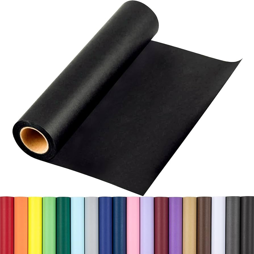RUSPEPA Black Kraft Wrapping Paper Roll, 17.5"x 393"(32.8'), Recyclable Black Art Gift Wrap Paper... | Amazon (US)