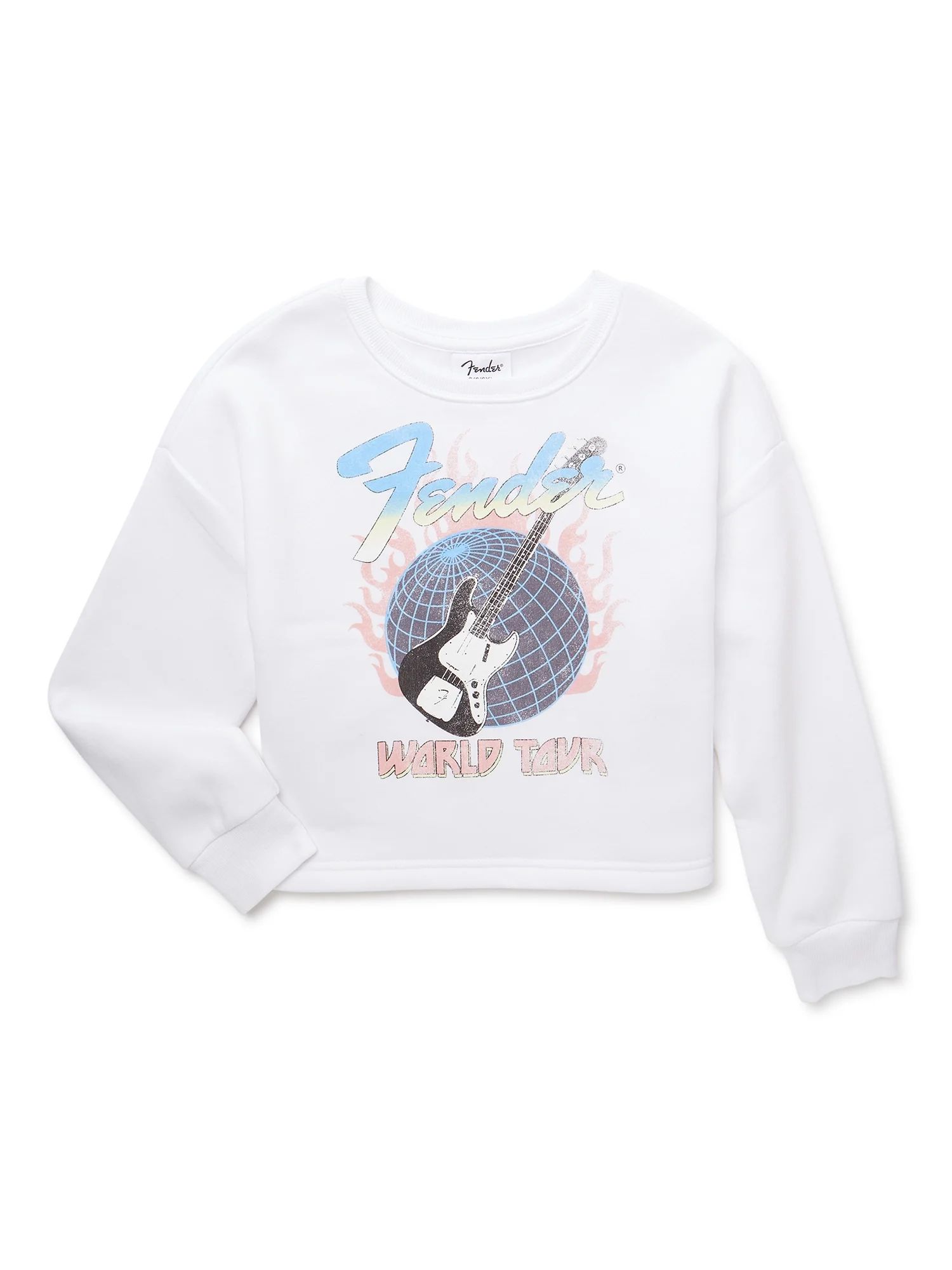 Grayson Social Girls Fender Sweatshirt with Long Sleeves, Sizes 4/5-14/16 & Plus | Walmart (US)