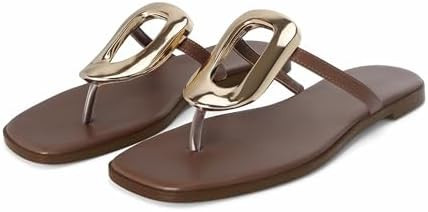 Flip-Flops for Women Thong Sandals Flat Slip on Slides Beach Comfort Open Square Toe Ladies Slipp... | Amazon (US)